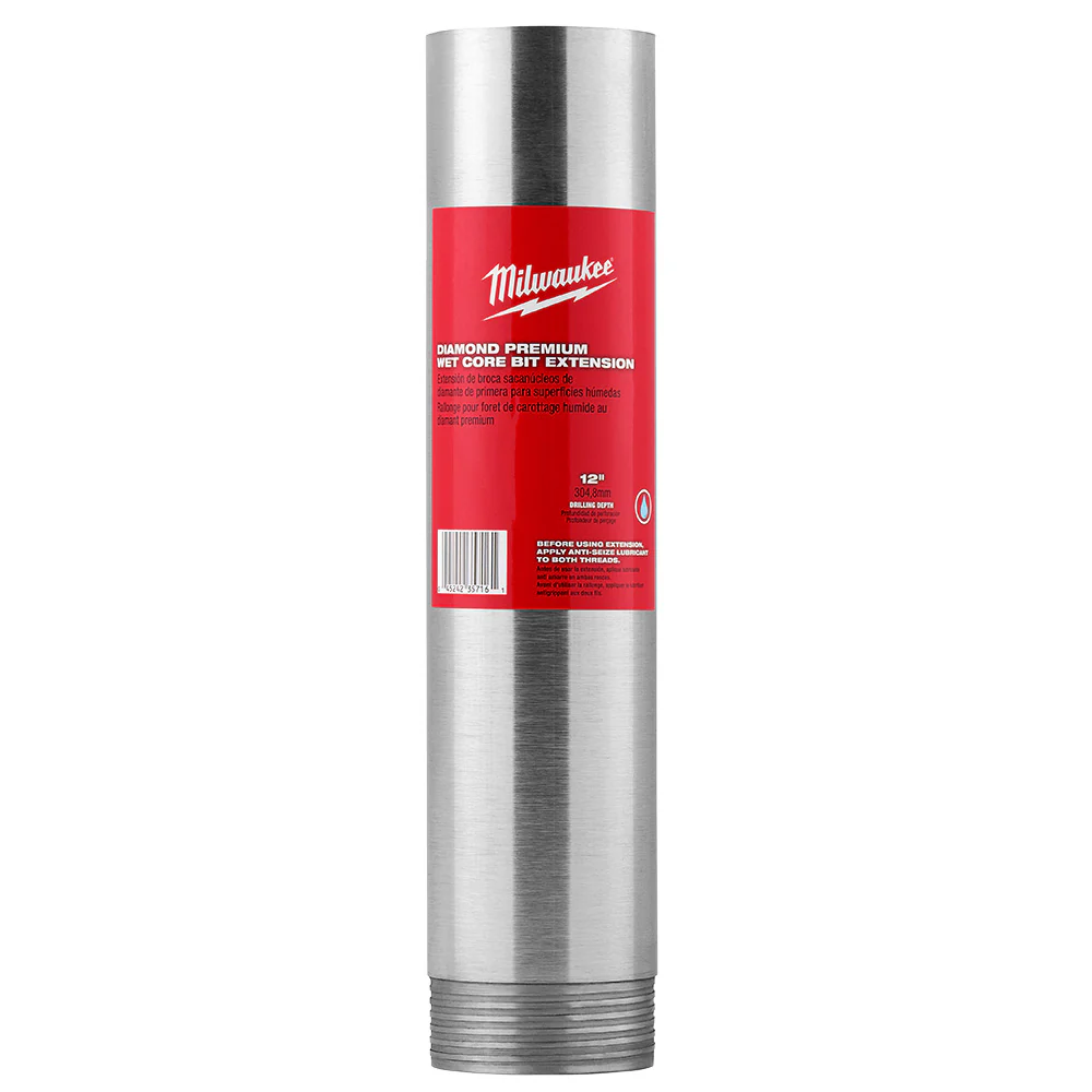 Milwaukee 2" x 12" Diamond Premium Wet Core Bit Extension 48-17-4020 - Image 6