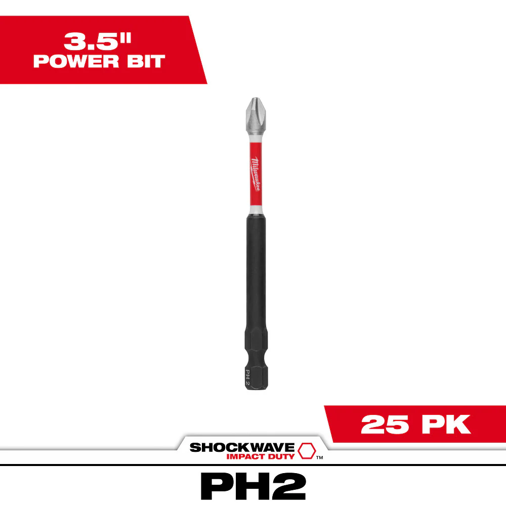 Milwaukee SHOCKWAVE Impact Duty 3.5" PH2 Driver Bit 48-32-4791 - Image 2