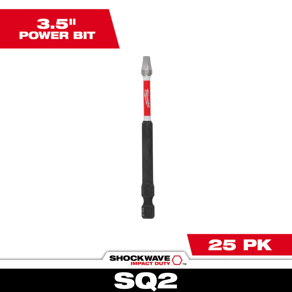 Milwaukee SHOCKWAVE Impact Duty 3.5" SQ2 Driver Bit 48-32-4795 - Image 2