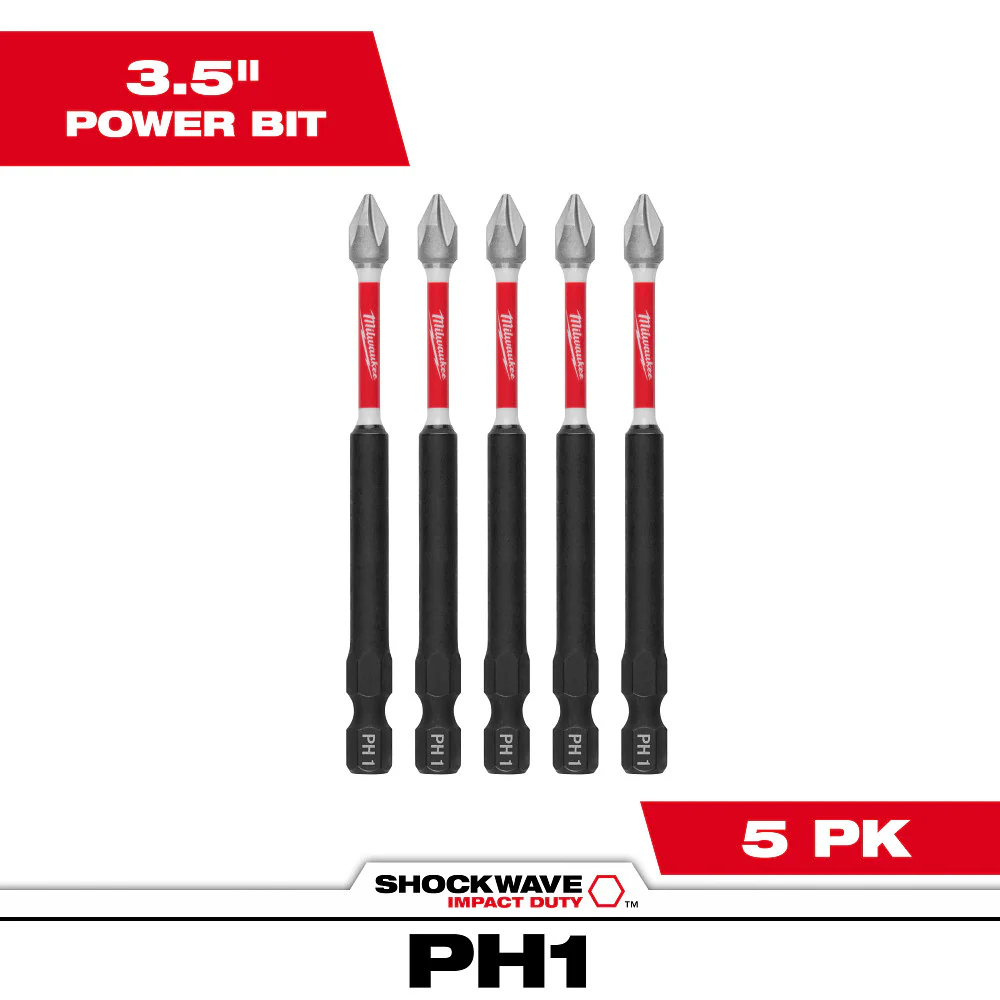 Milwaukee SHOCKWAVE Impact Duty Phillips #1 3.5" Power Bit 48-32-4565 - Image 2