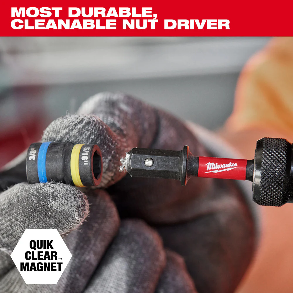Milwaukee SHOCKWAVE Impact Duty QUIK-CLEAR 2-in-1 Magnetic Nut Driver 49-66-4743 - Image 5