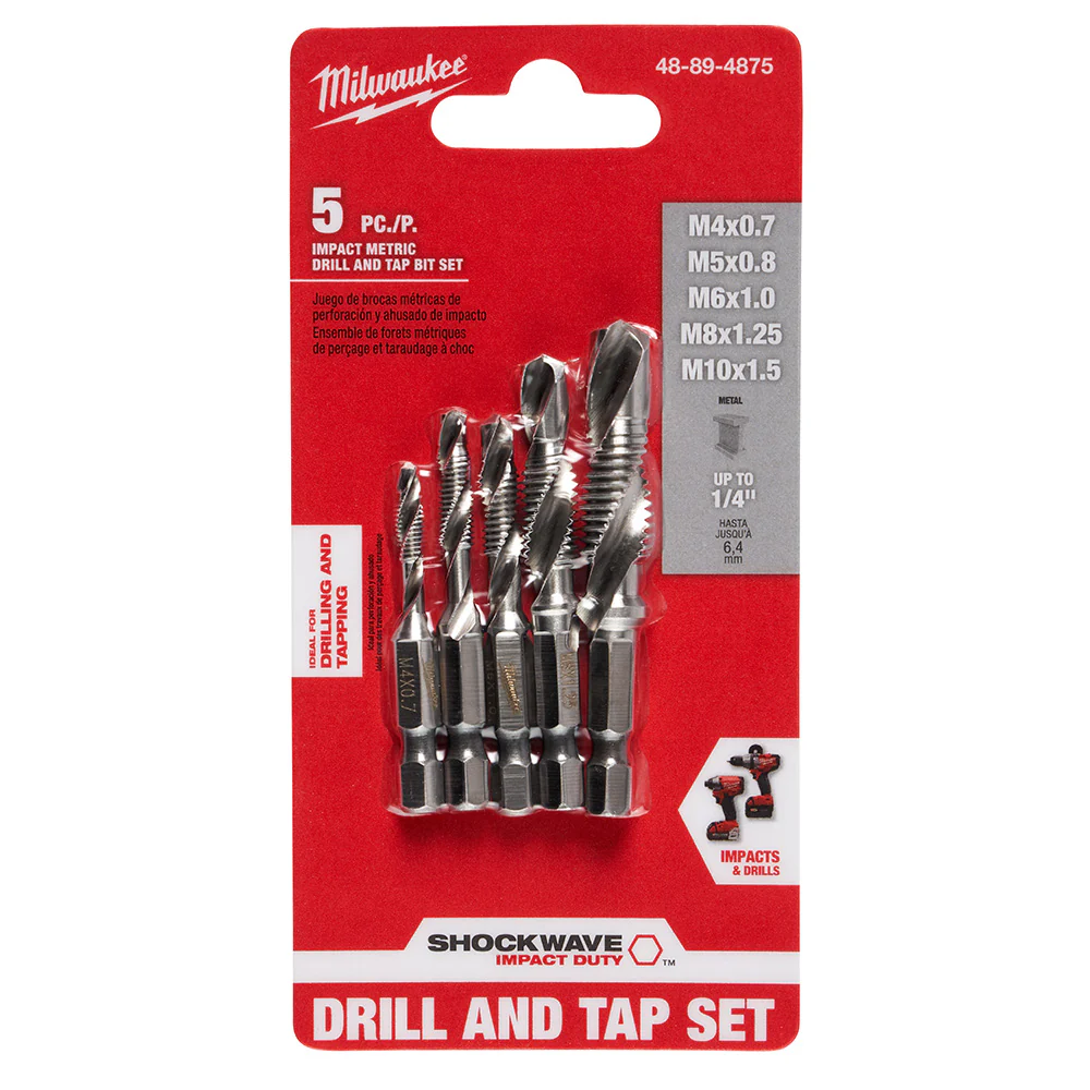 Milwaukee SHOCKWAVE 5-Piece Metric Impact Drill Tap Set 48-89-4875 - Image 8