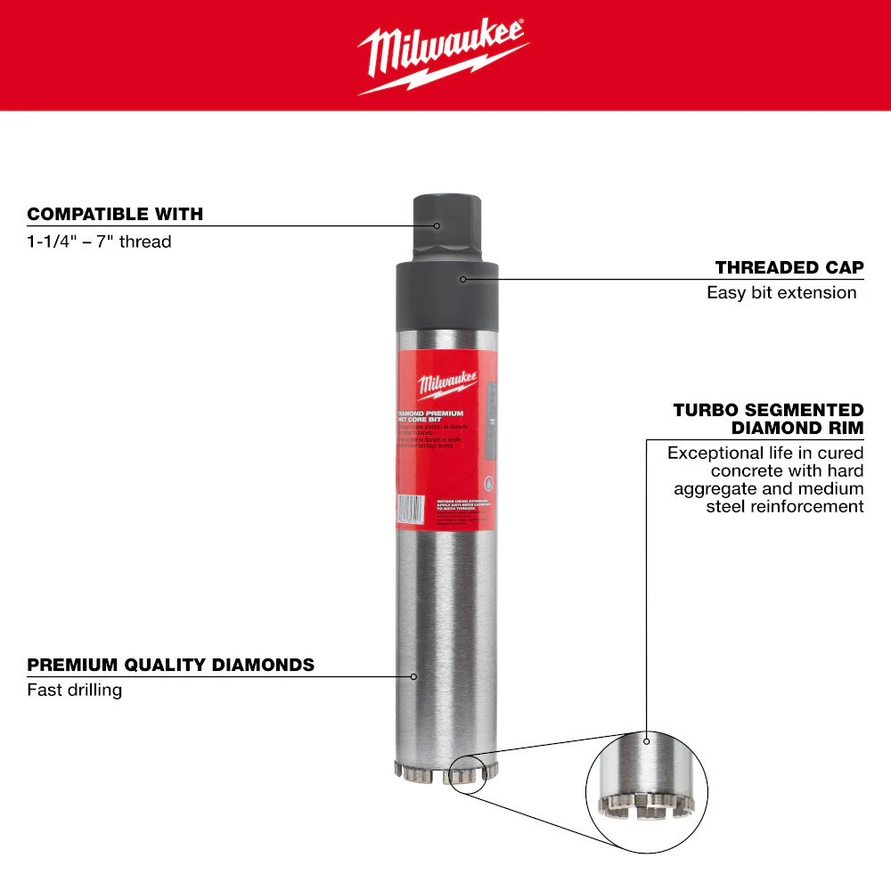 Milwaukee 6" Diamond Premium Wet Core Bit 48-17-3060 - Image 5