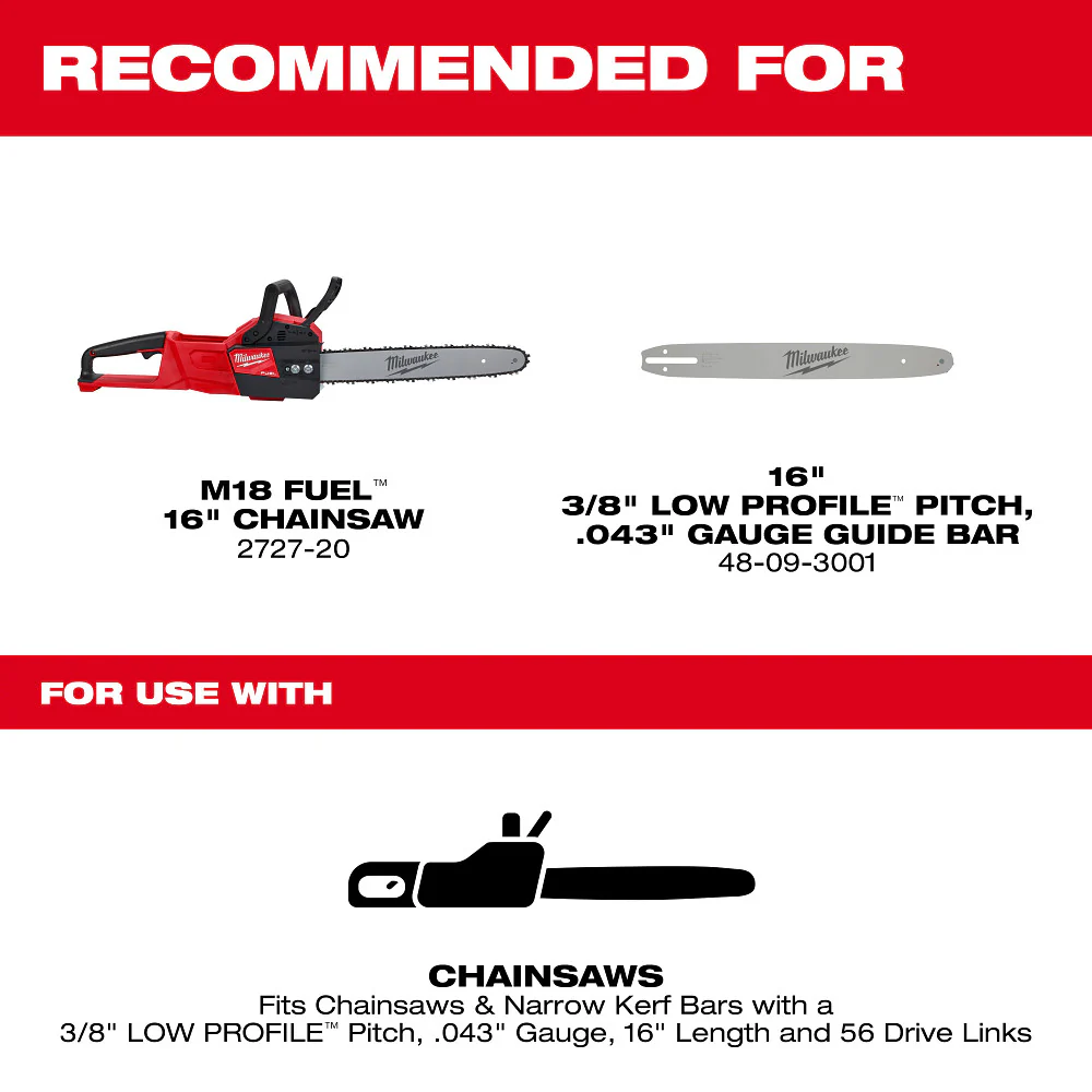 Milwaukee 16" Saw Chain M18 FUEL 49-16-2715 - Image 3
