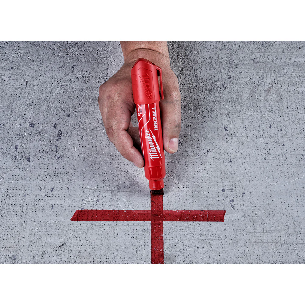 Milwaukee INKZALL Red Extra Large Chisel Tip Jobsite Marker 48-22-3266 - Image 4