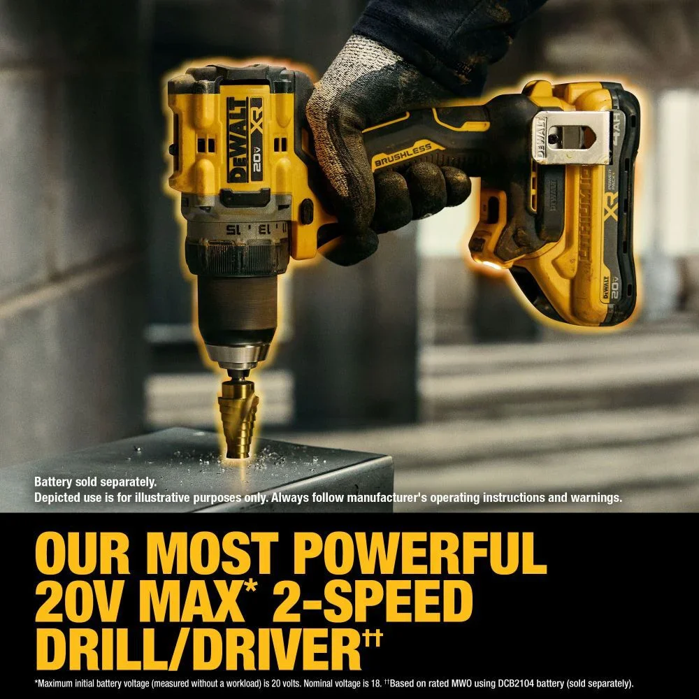 DEWALT DCD801B 20V MAX XR Brushless 1/2in. Drill/Driver (Tool Only) - The Power Tool Store - Image 4