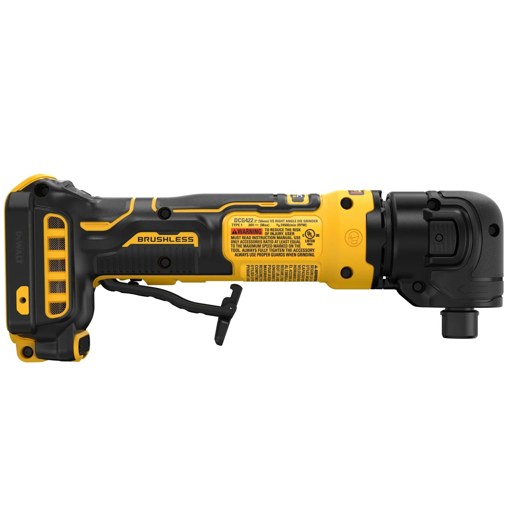 DEWALT ATOMIC 20V MAX* Brushless Cordless 1/4 in. Right Angle Die Grinder (Tool Only) - DCG422B - Image 6