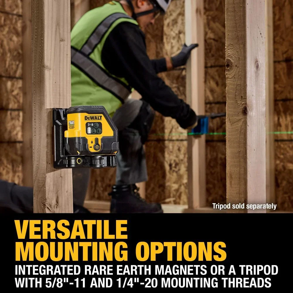 DEWALT DCLE14201G USB Rechargeable Green Cross Line Laser Kit - The Power Tool Store - Image 10