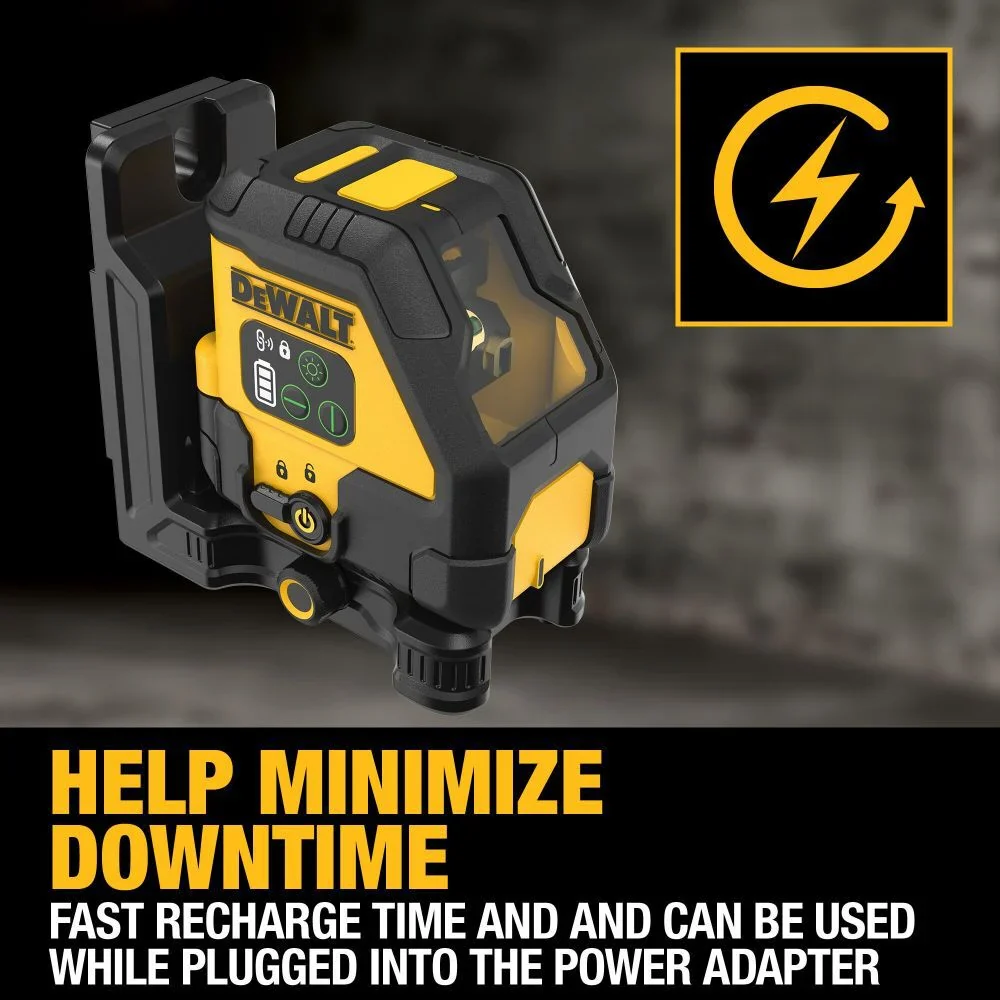 DEWALT DCLE14201G USB Rechargeable Green Cross Line Laser Kit - The Power Tool Store - Image 3