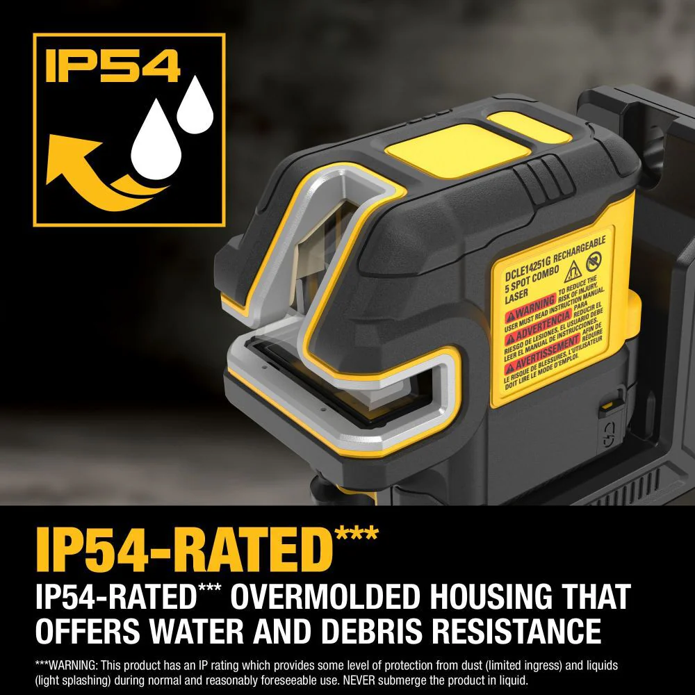 DEWALT USB Rechargeable Green 5-Spot and Cross Line Laser Level Kit - DCLE14251G - Image 11