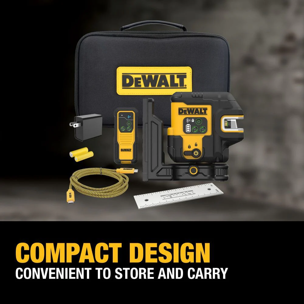 DEWALT USB Rechargeable Green 5-Spot and Cross Line Laser Level Kit - DCLE14251G - Image 8