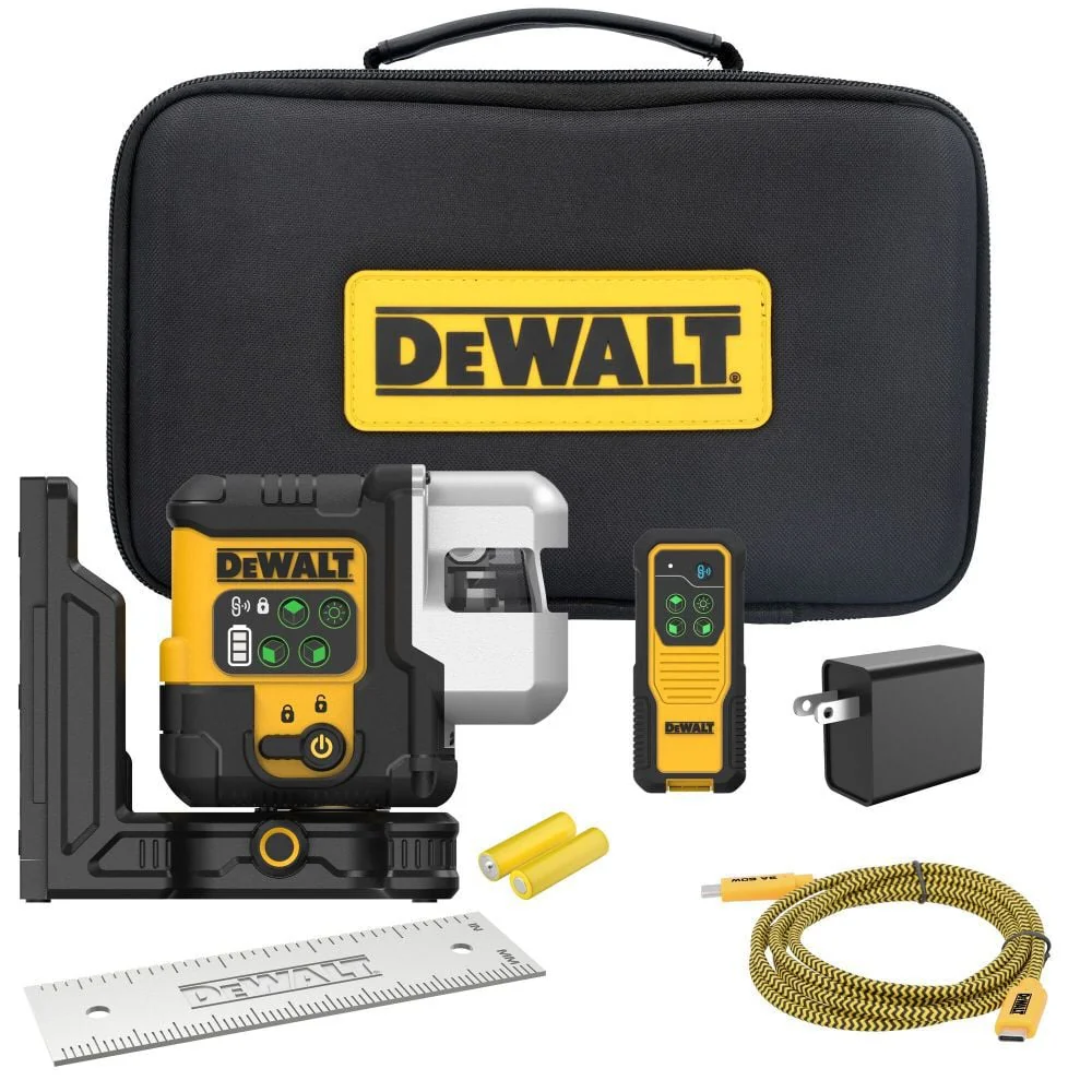 DEWALT USB Rechargeable Green 3x180° Line Laser Kit - Precision Layouts, Fast Charging DCLE14301G - Image 2