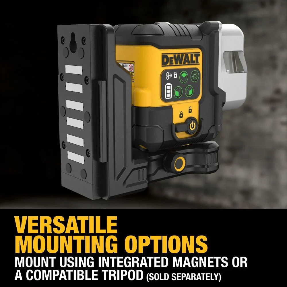 DEWALT DCLE14301GB USB Rechargeable Green 3x180° Line Laser - Precision Layout Base Kit - Image 8