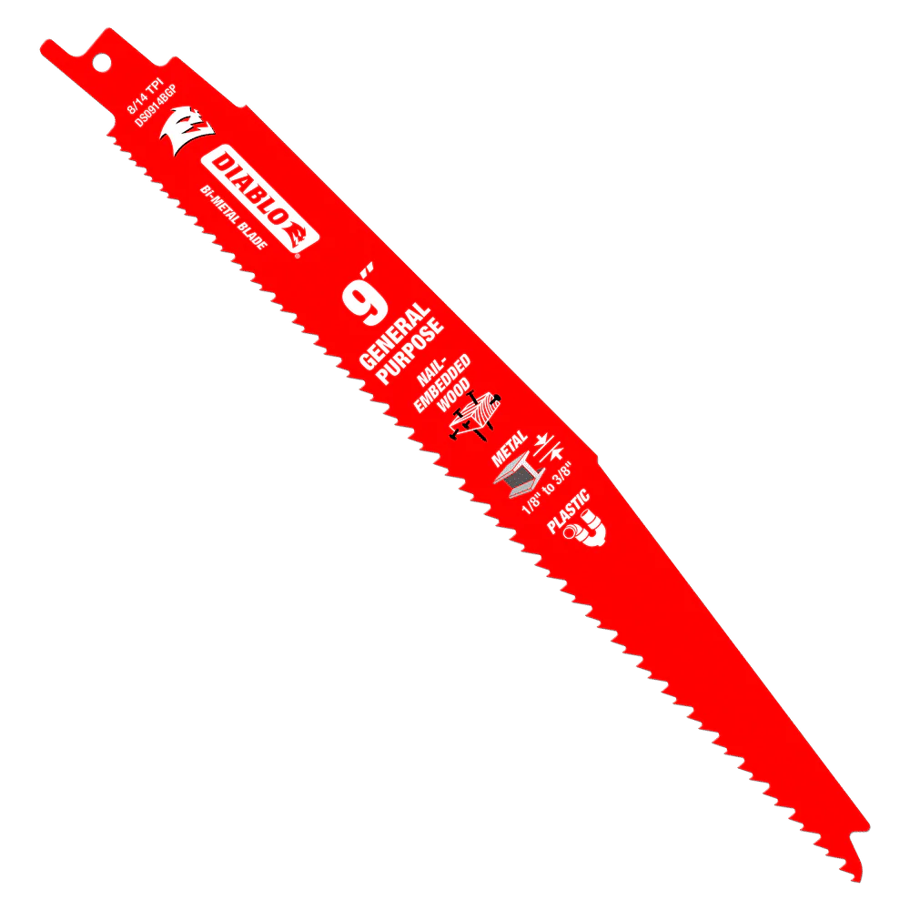 DIABLO 9" Bi-Metal Recip Blade For Nail-Embedded Wood, Metal, & Plastic (25 PACK)