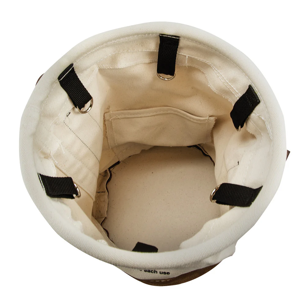 KLEIN TOOLS 12" Leather Bottom Canvas Bucket w/ Connection Points - Image 2