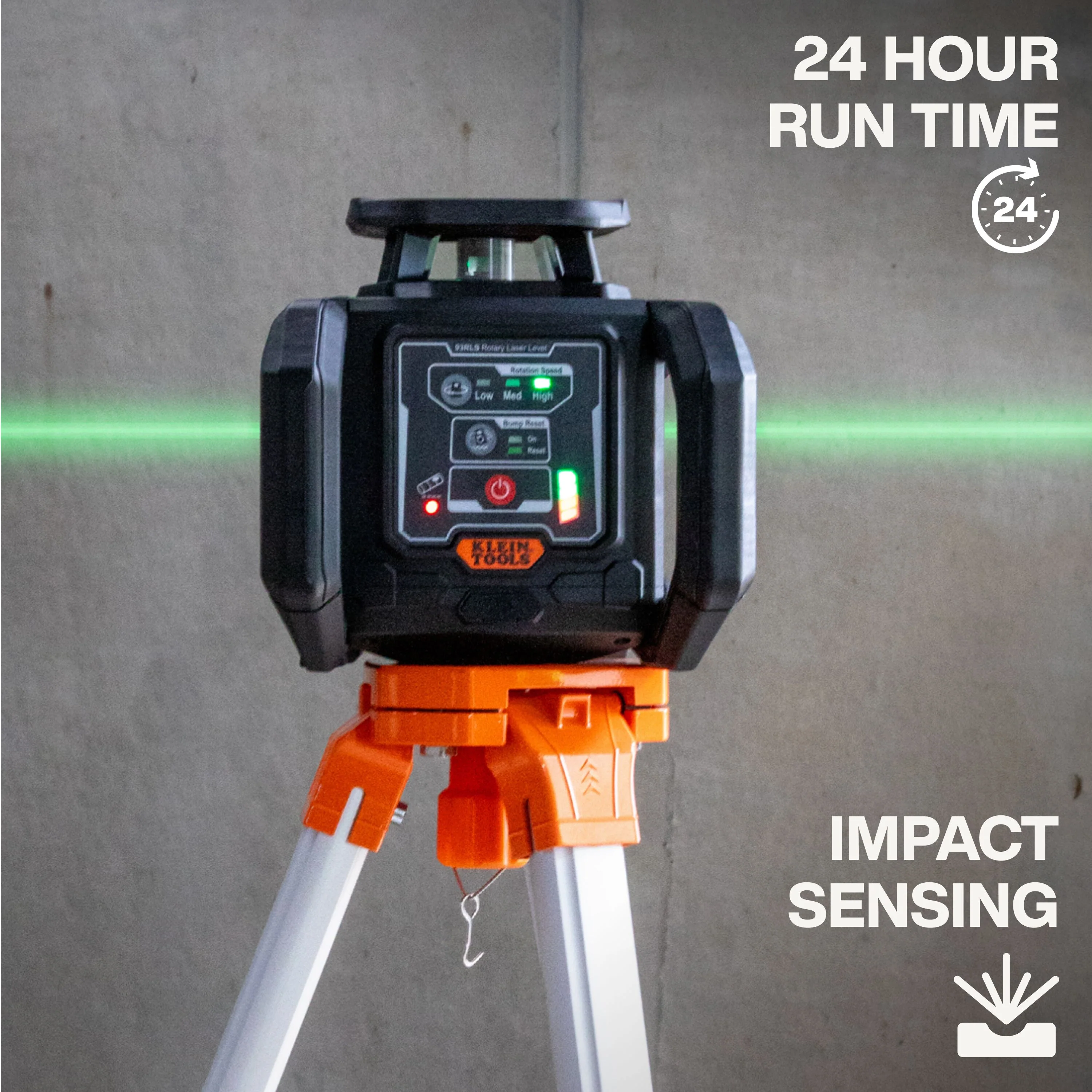 KLEIN TOOLS Self-Leveling Green Rotary Laser Level w/ Plumb Spot & Tripod - Image 4