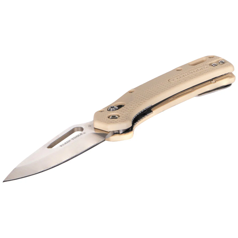 KLEIN TOOLS Drop Point Blade KTO Resurgence Knife w/ Sand Handle - Image 5