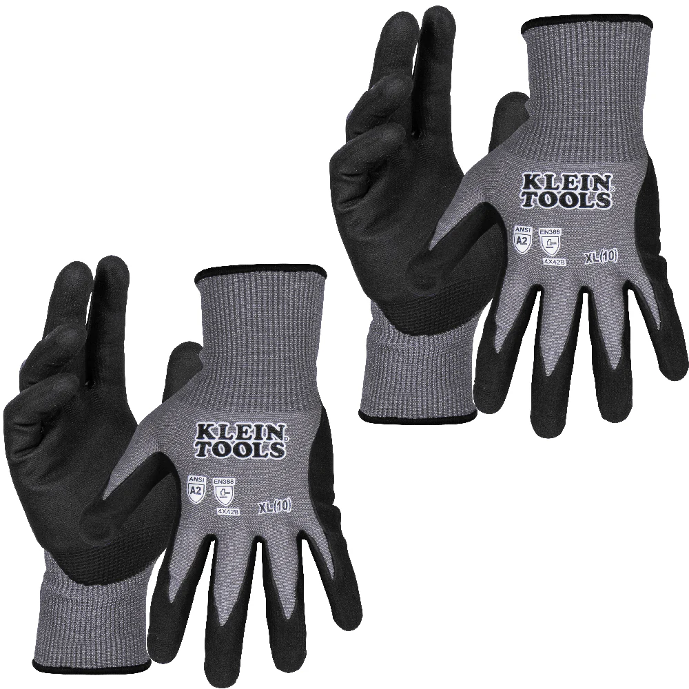 KLEIN TOOLS Touchscreen Cut Level A2 Knit Dipped Gloves (2 PAIR) - Image 8
