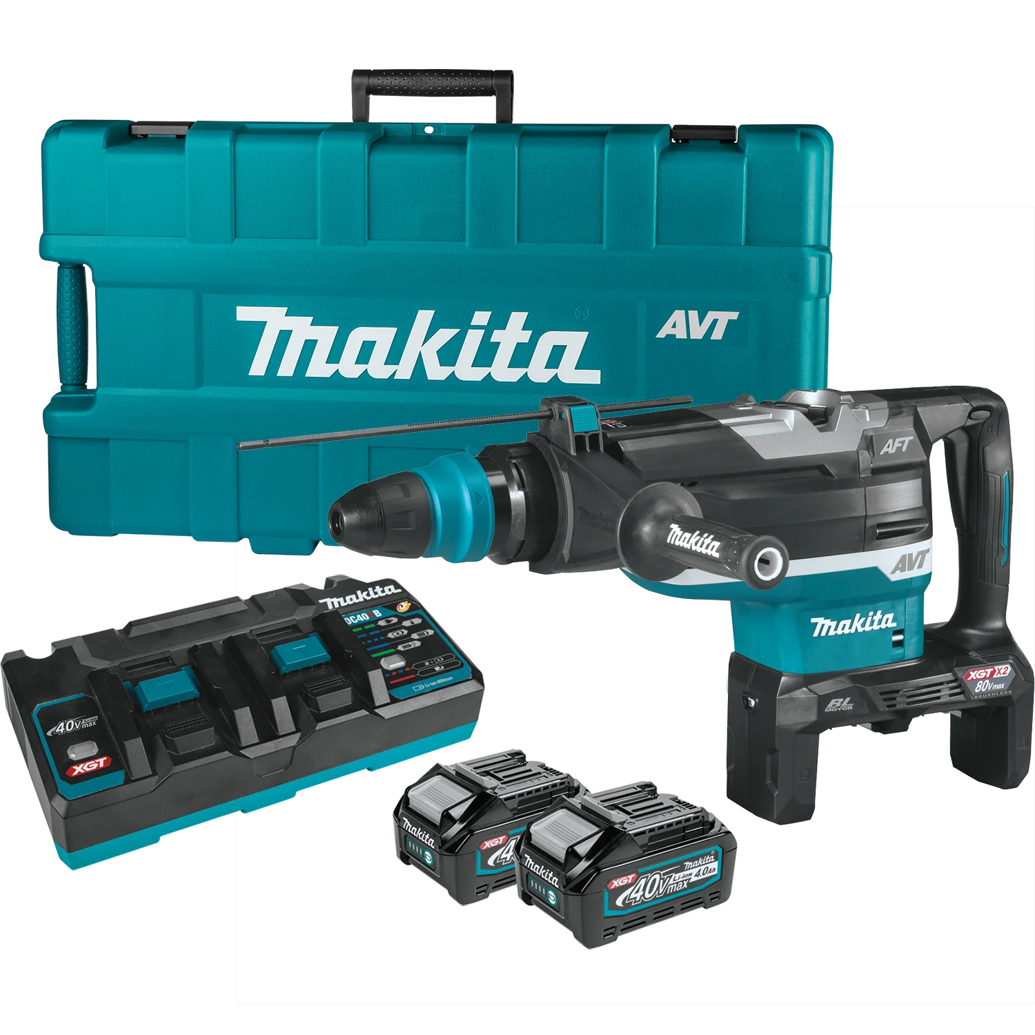 MAKITA 80V MAX (40V MAX X2) XGT® 2" SDS‑MAX AVT® Rotary Hammer Kit