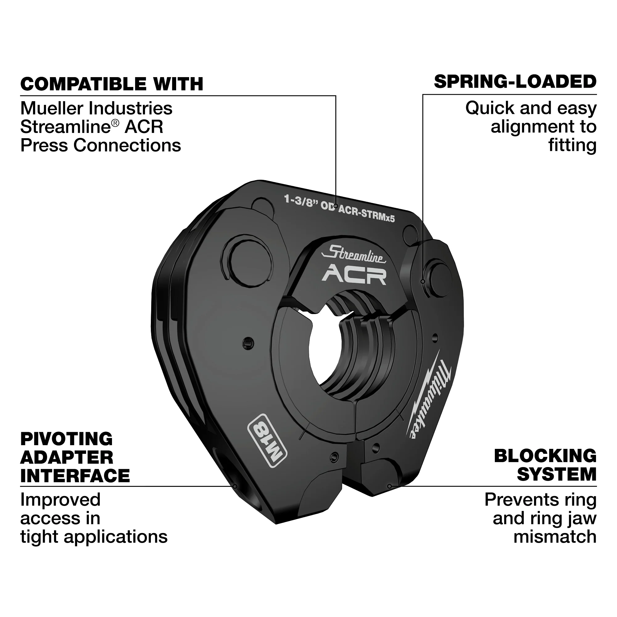Milwaukee 1/4" Streamline ACR Press Ring 49-16-2650MX - Image 11