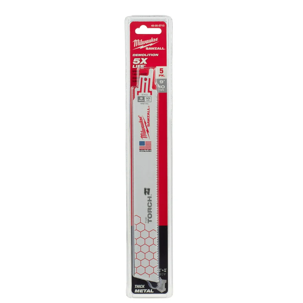 Milwaukee 12" 18 TPI The TORCH Metal-Cutting SAWZALL Blades (5 PK) 48-00-5712 - Image 26
