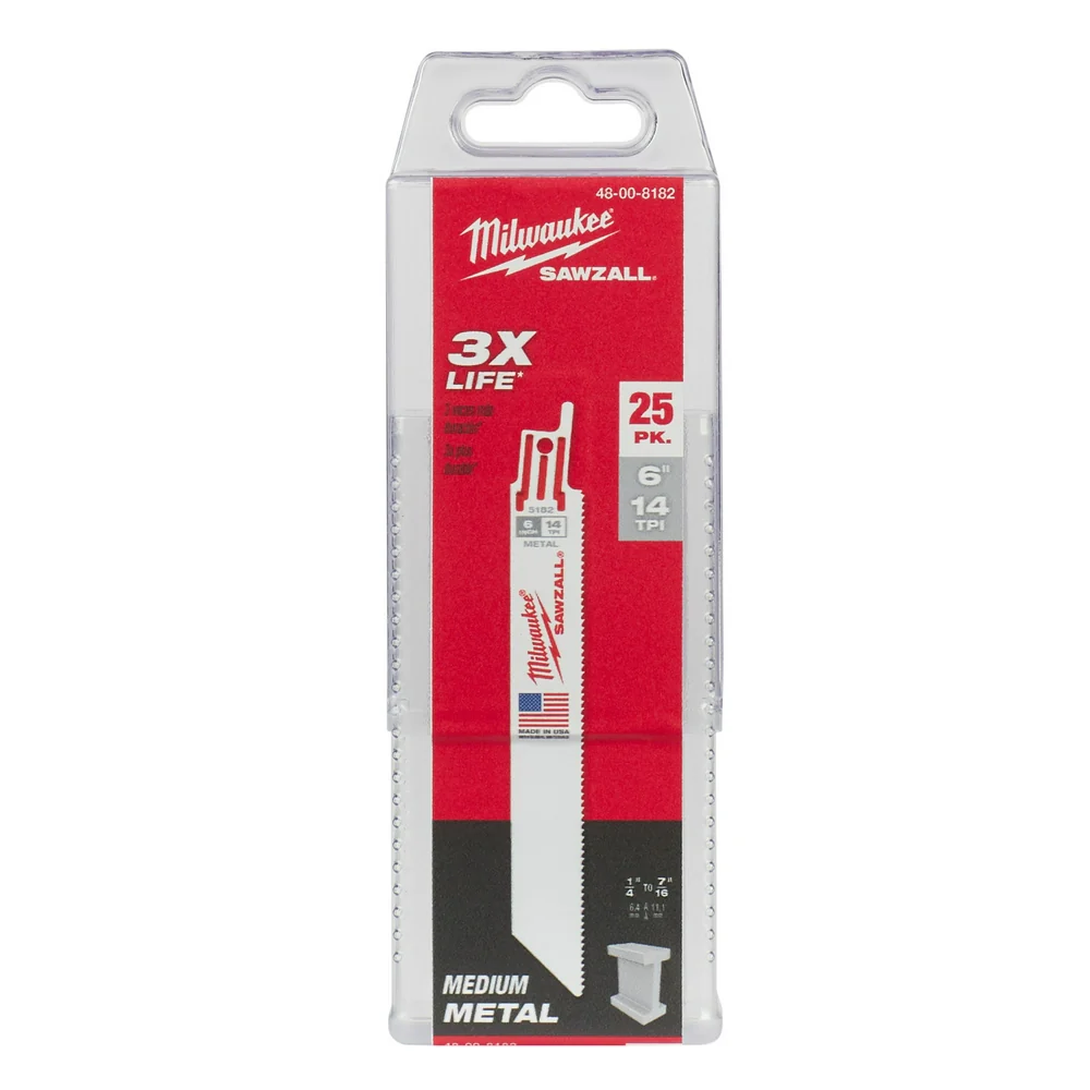 Milwaukee 6" 14 TPI THE TORCH Metal Cutting SAWZALL Blades 5PK 48-00-5181 - Image 43