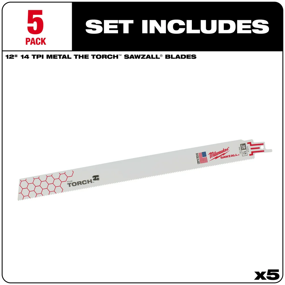 Milwaukee 6" 14 TPI The TORCH SAWZALL Metal Cutting Blades (5 Pk) 48-00-5782 - Image 31