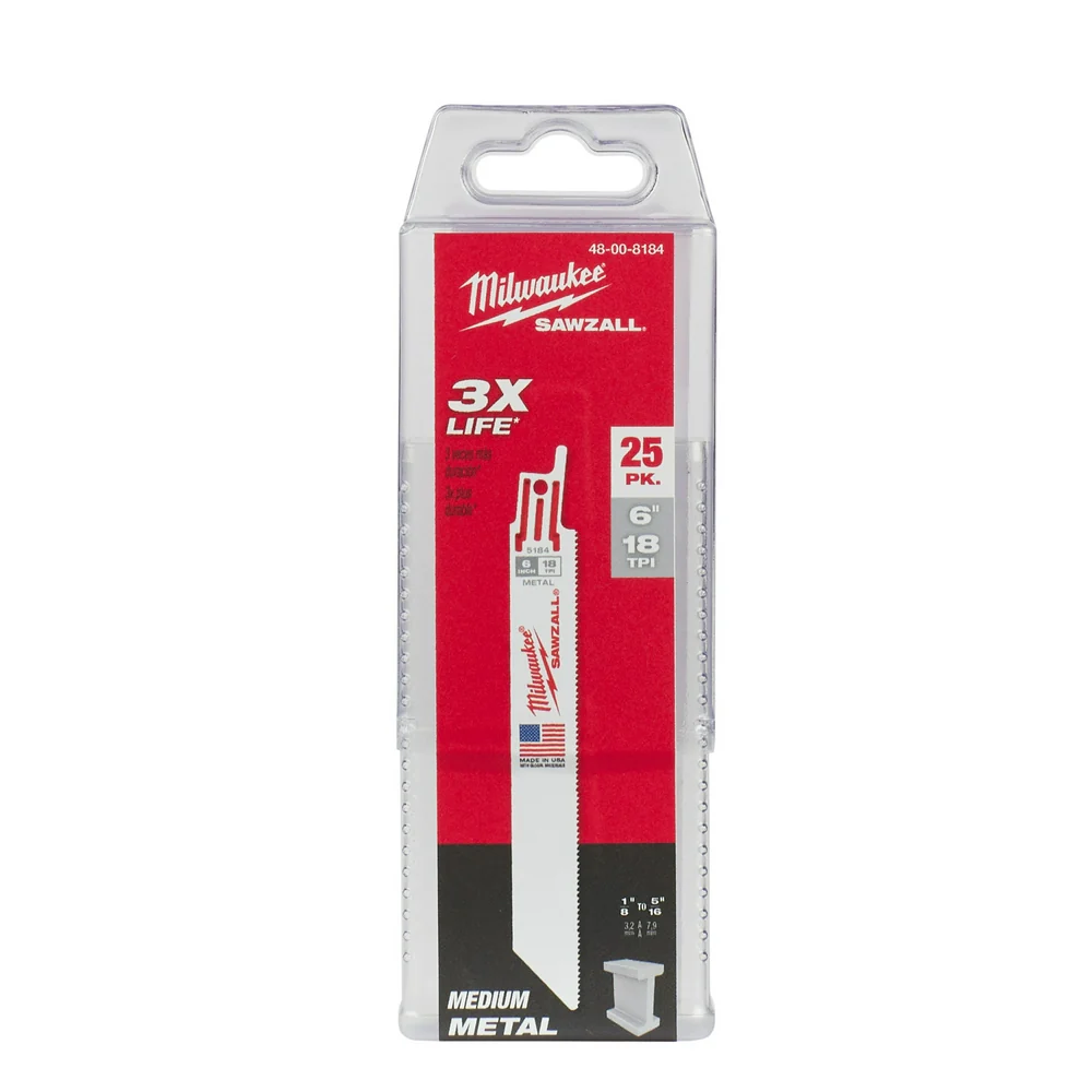 Milwaukee 6" 14 TPI THE TORCH Metal Cutting SAWZALL Blades (5 Pk) 48-00-5183 - Image 35