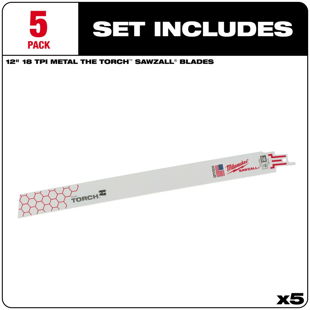 Milwaukee 6" 18 TPI The TORCH™ SAWZALL® Blades (5-Pack) 48-00-5784 - Image 31
