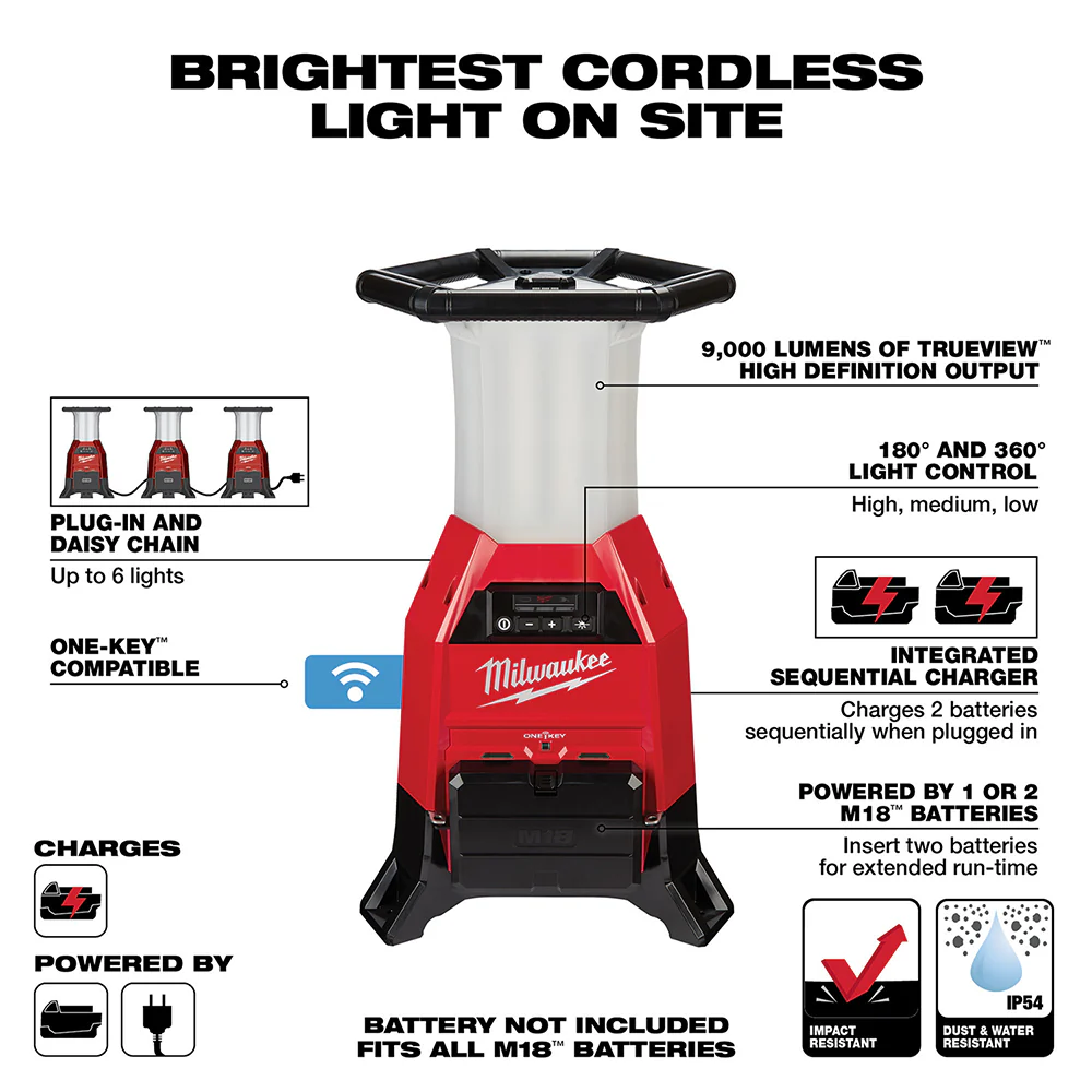 Milwaukee M18 RADIUS Site Light/Charger with ONE-KEY 2150-20 - Image 3