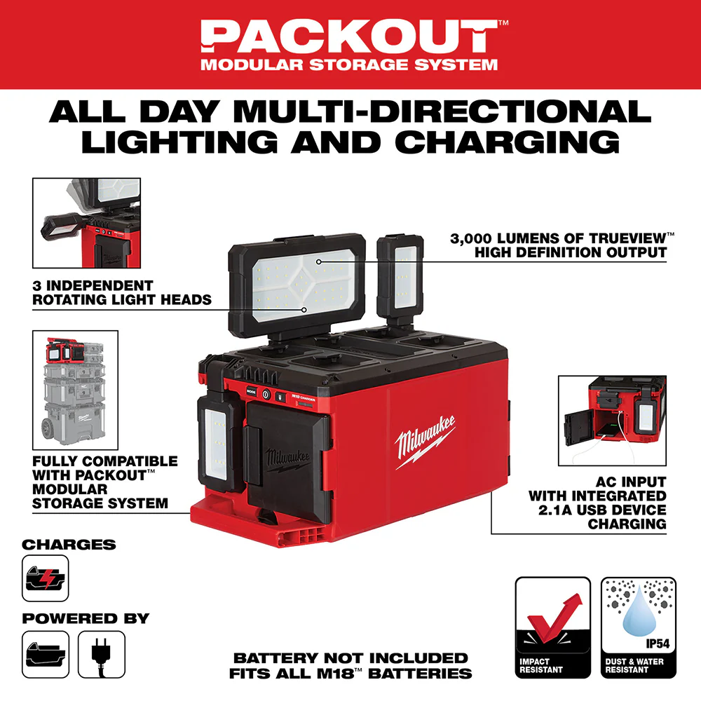 Milwaukee M18 PACKOUT Light/Charger M18 2357-20 - Image 3