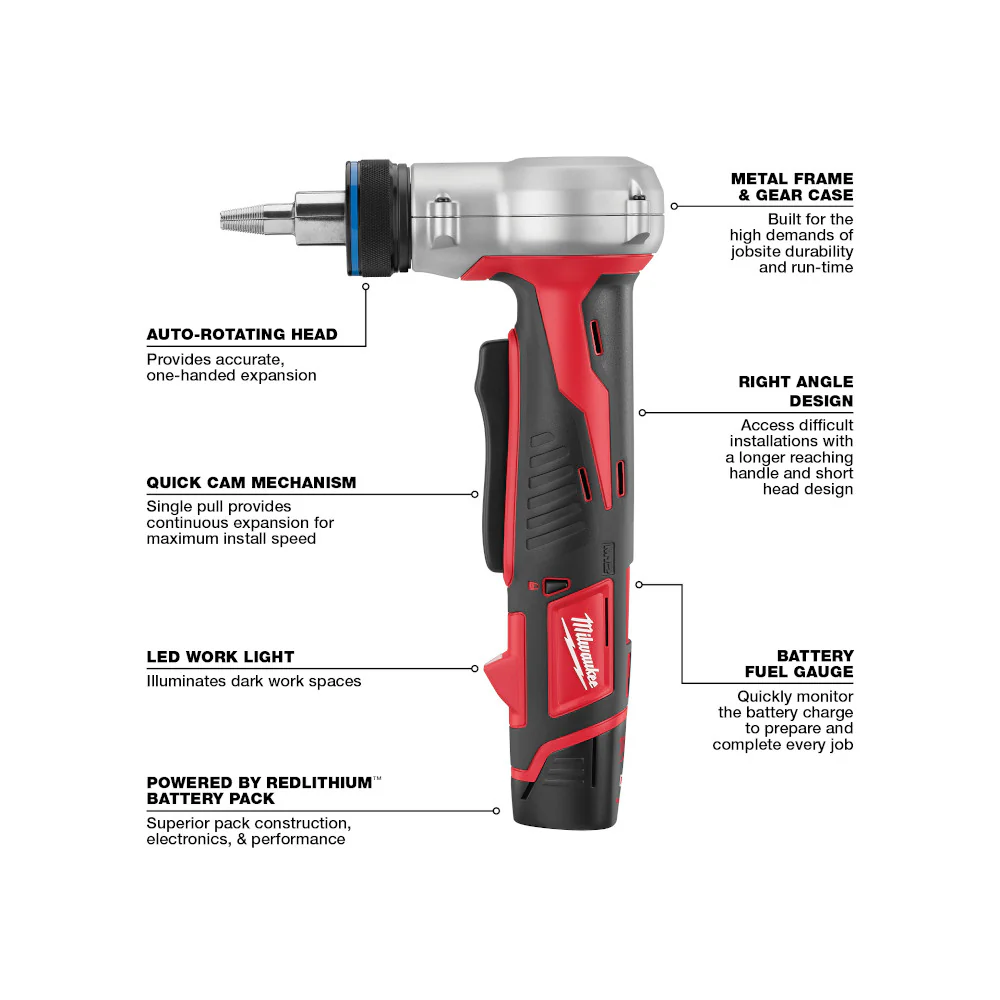 Milwaukee M12 ProPEX Expansion Tool Kit 2432-22 - Image 8