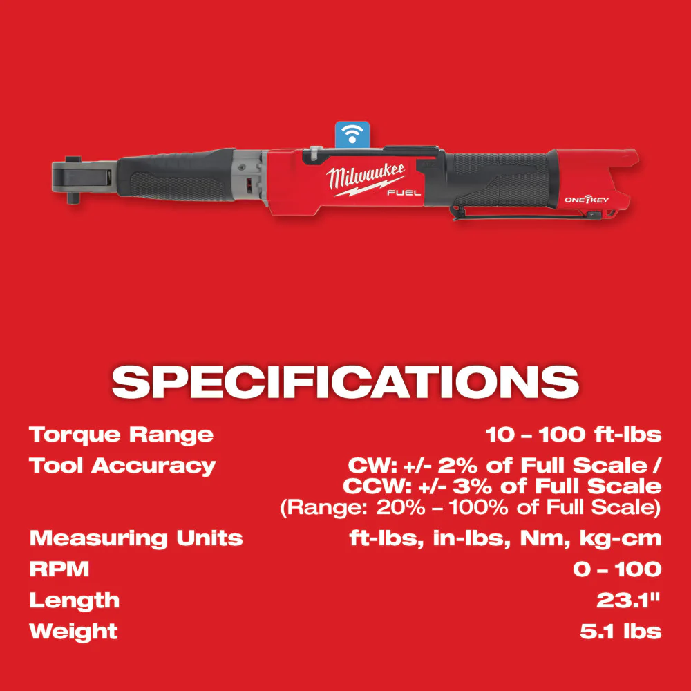 Milwaukee M12 FUEL 3/8" Digital Torque Wrench w/ ONE-KEY 2465-20 - Image 9