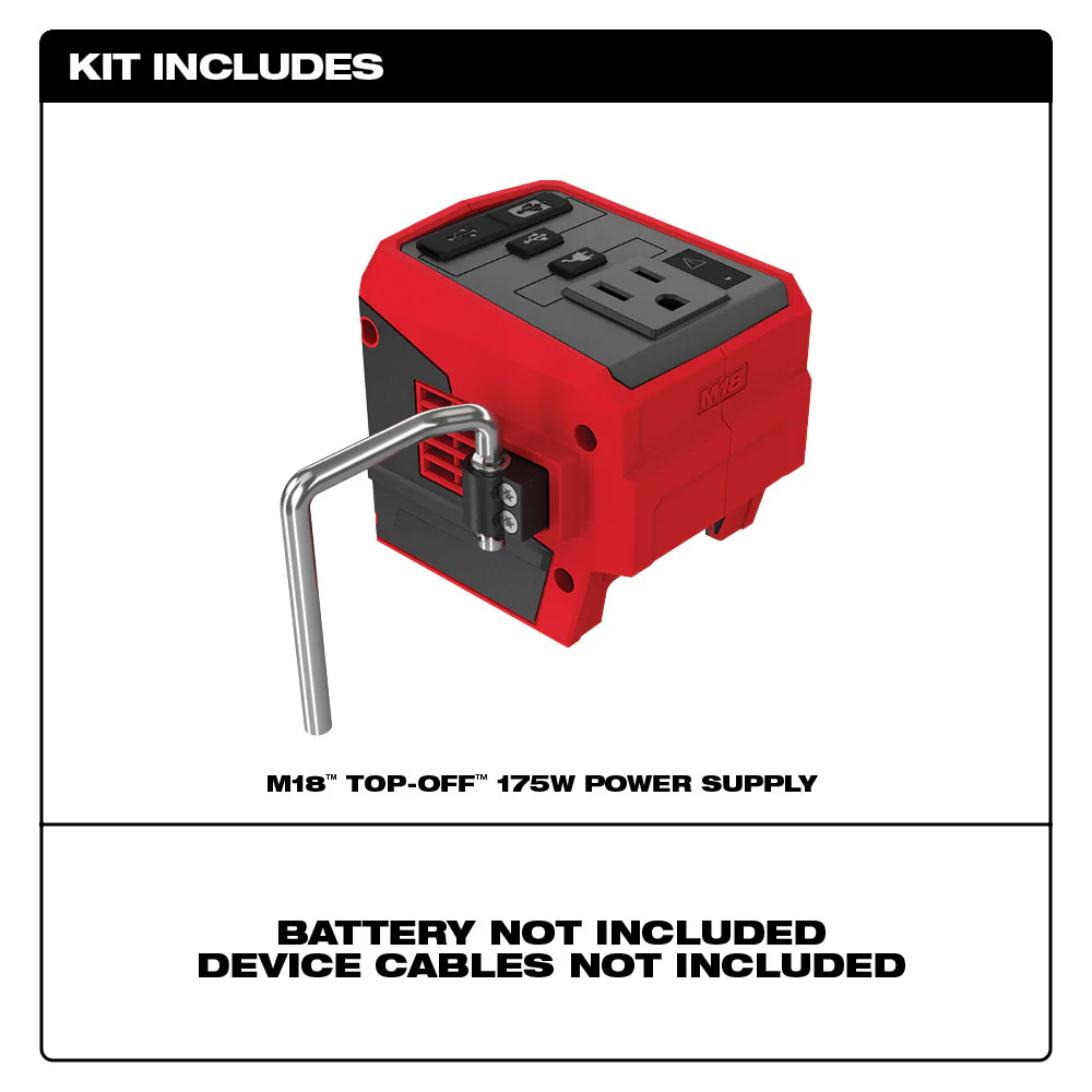 Milwaukee M18 TOP-OFF 175W Power Supply M18 2846-20 - Image 3