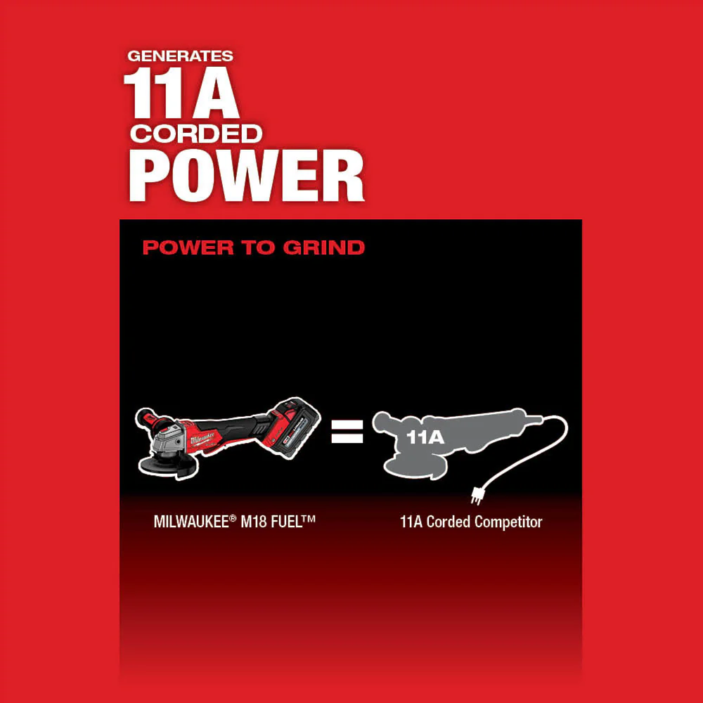 MILWAUKEE M18 FUEL 4-1/2" / 5" Braking Grinder w/ ONE-KEY & Paddle No Lock Switch (Tool Only) - Image 8