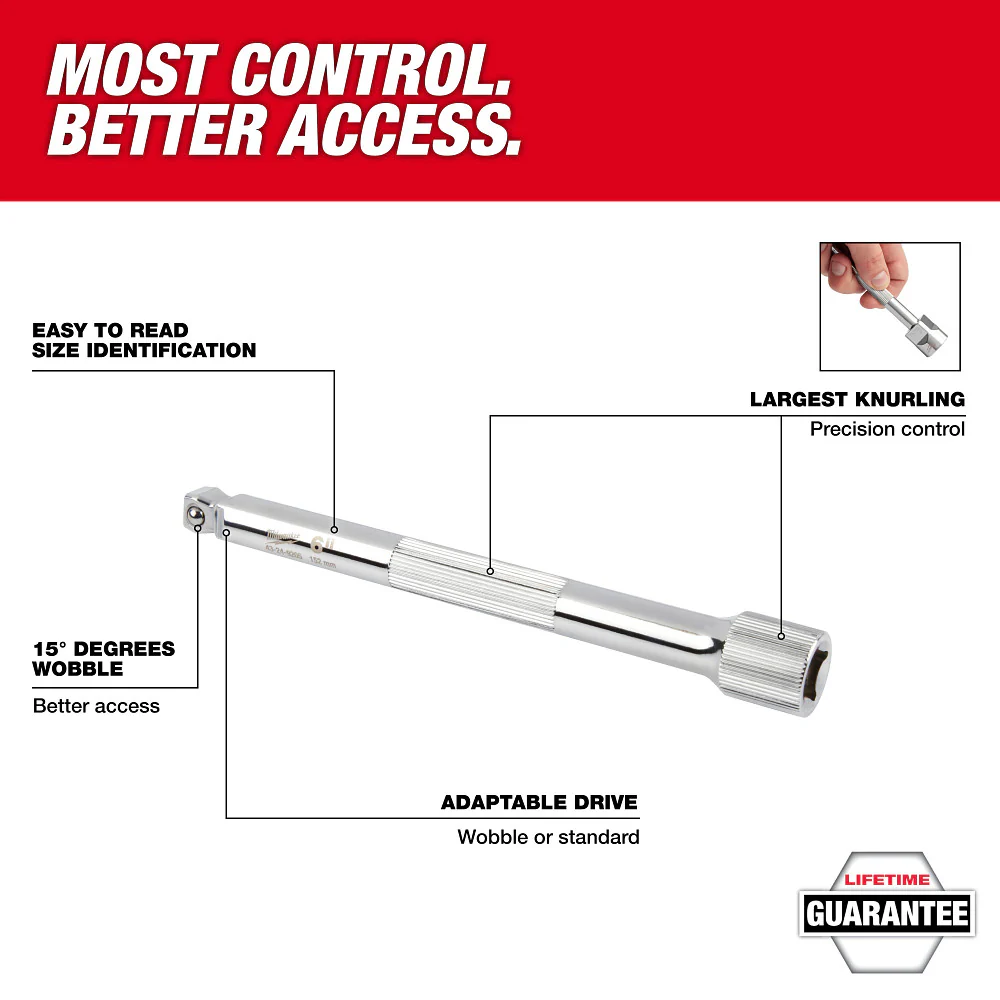Milwaukee 3/8" Drive Wobble Extension - 43-24-9204 - Image 44