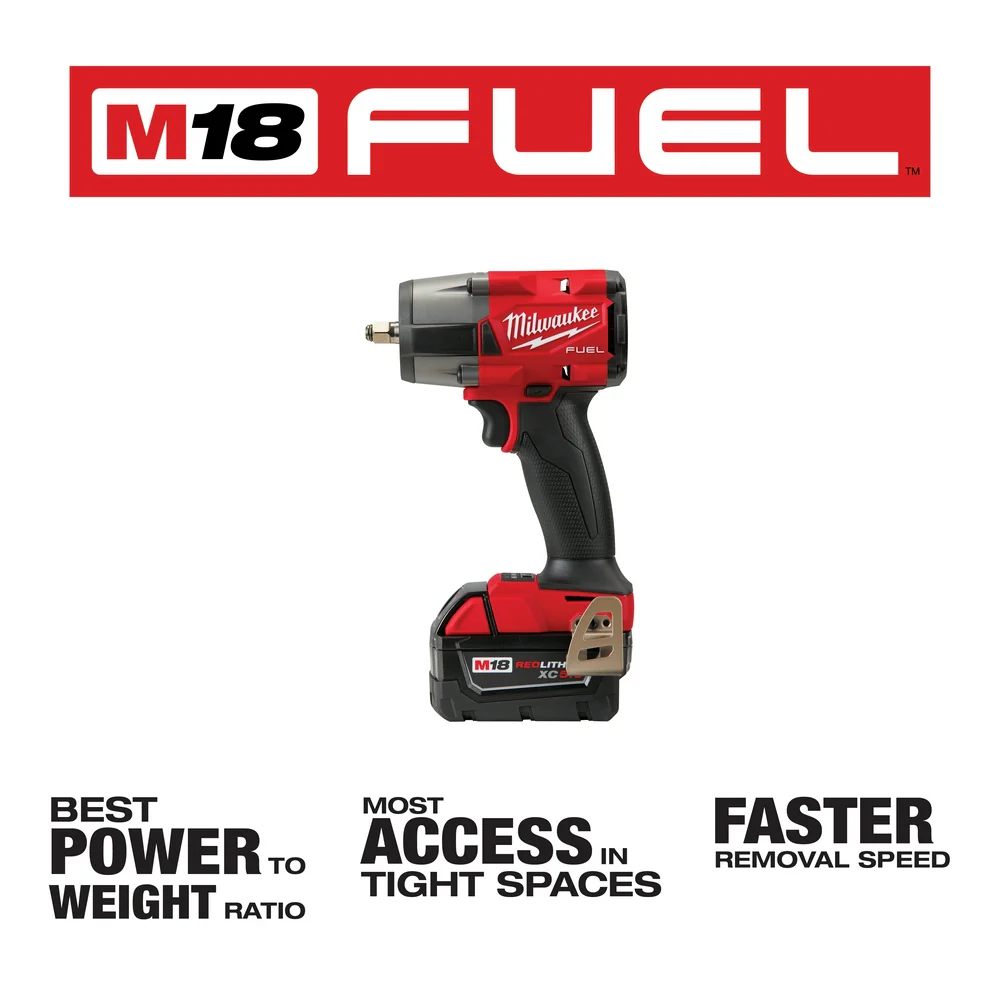Milwaukee M18 FUEL 1/2" High Torque & 3/8" Mid-Torque Impact Wrench Automotive Combo Kit 3010-22 - Image 5