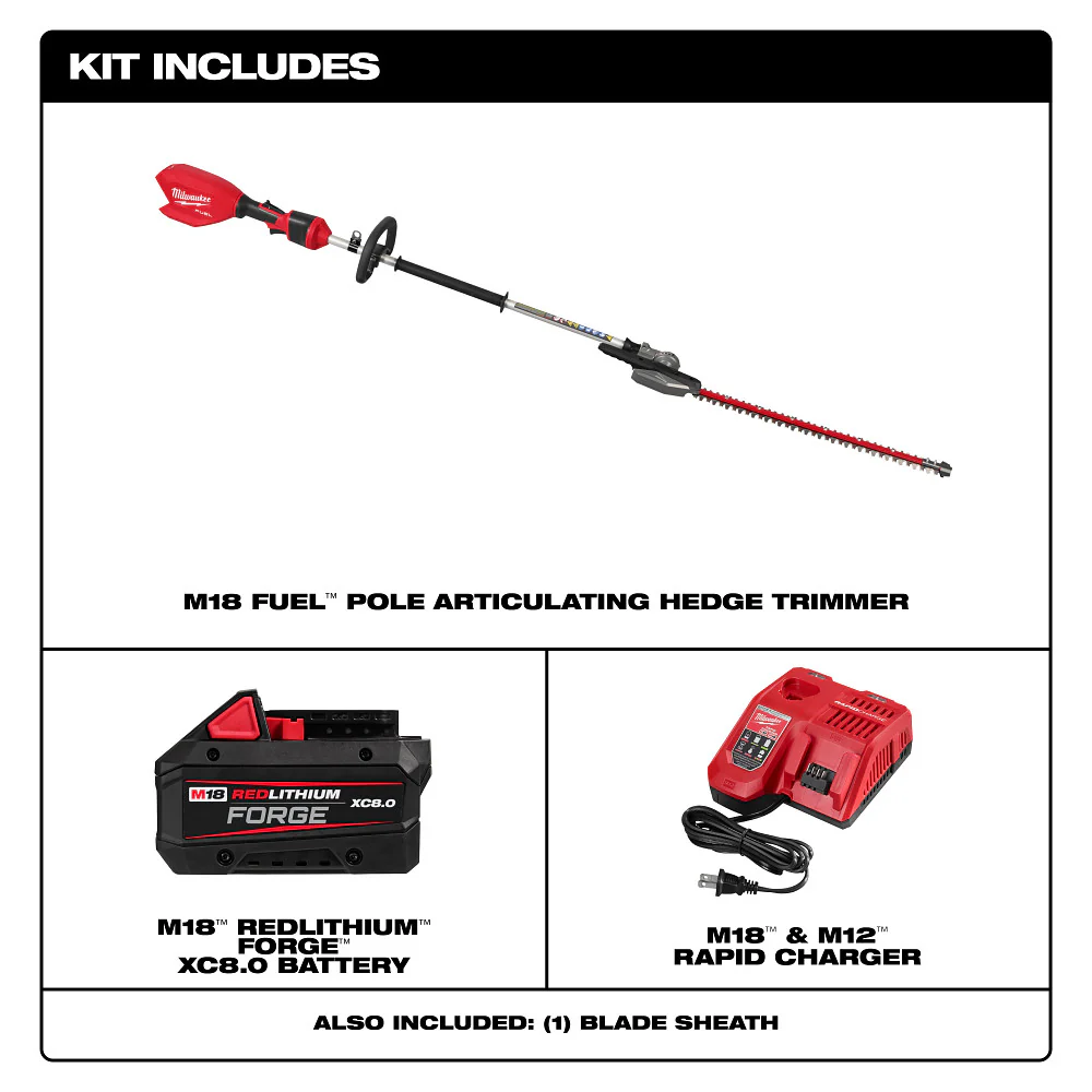 Milwaukee M18 FUEL Pole Articulating Hedge Trimmer M18 3012-21 - Image 6