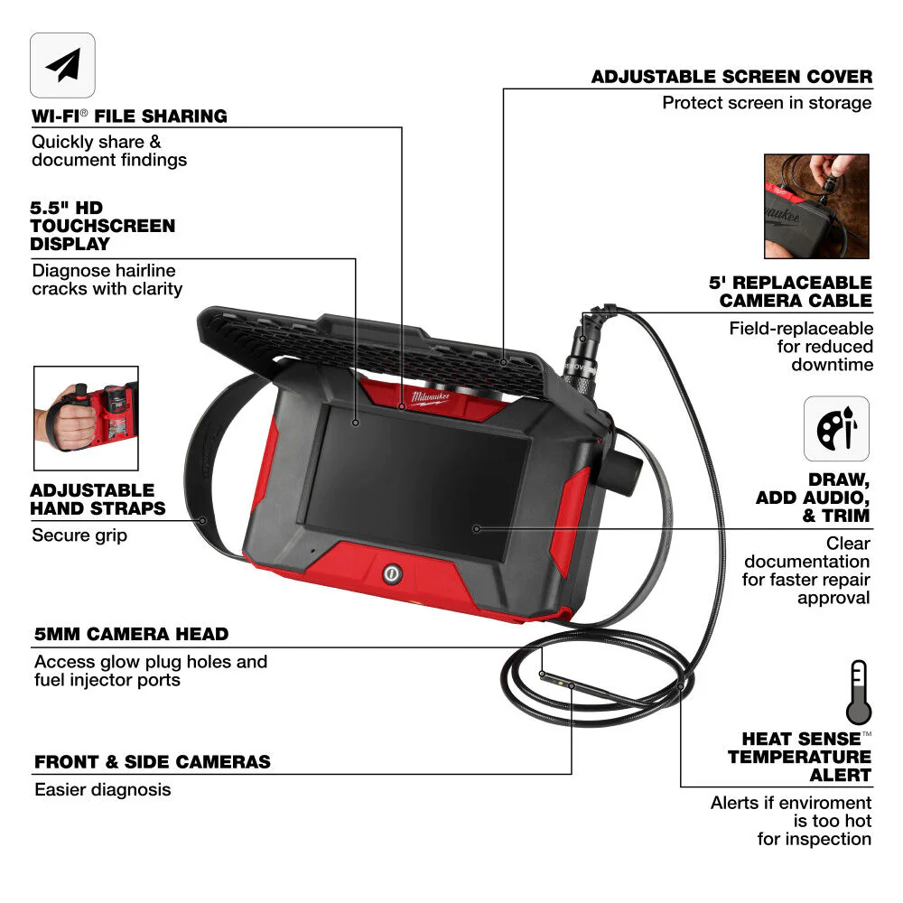 Milwaukee M12 Auto Shop Borescope with Wi-Fi File Sharing Kit 3151-21 - Image 5