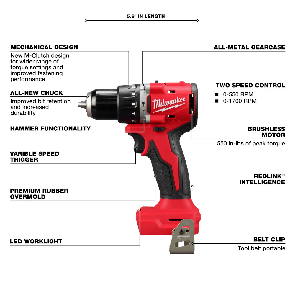 Milwaukee M18 Compact Brushless 2-Tool Combo Kit M18 3693-22CX - Image 5