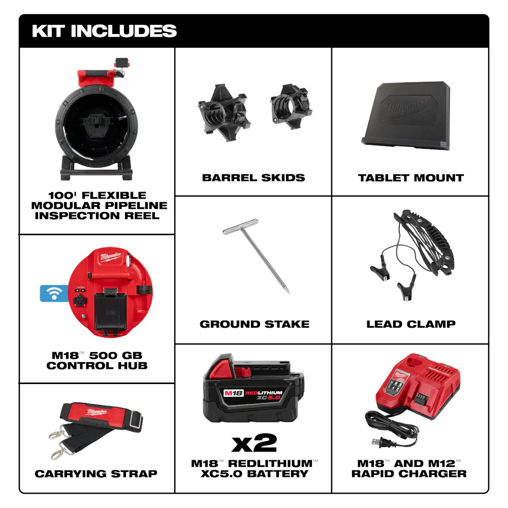 Milwaukee M18 100' Flexible Pipeline Inspection System 3972-22 - Image 4
