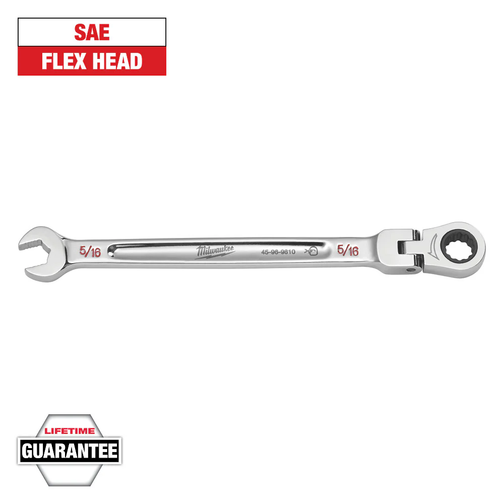Milwaukee 1/4" SAE Flex Head Ratcheting Combination Wrench 45-96-9808 - Image 26