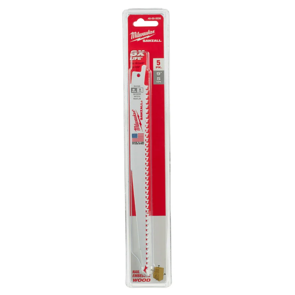 Milwaukee Wood Cutting SAWZALL Blade 48-00-5036 - Image 10