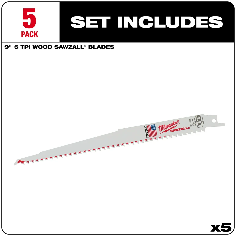 Milwaukee Wood Cutting SAWZALL Blade 48-00-5036 - Image 3