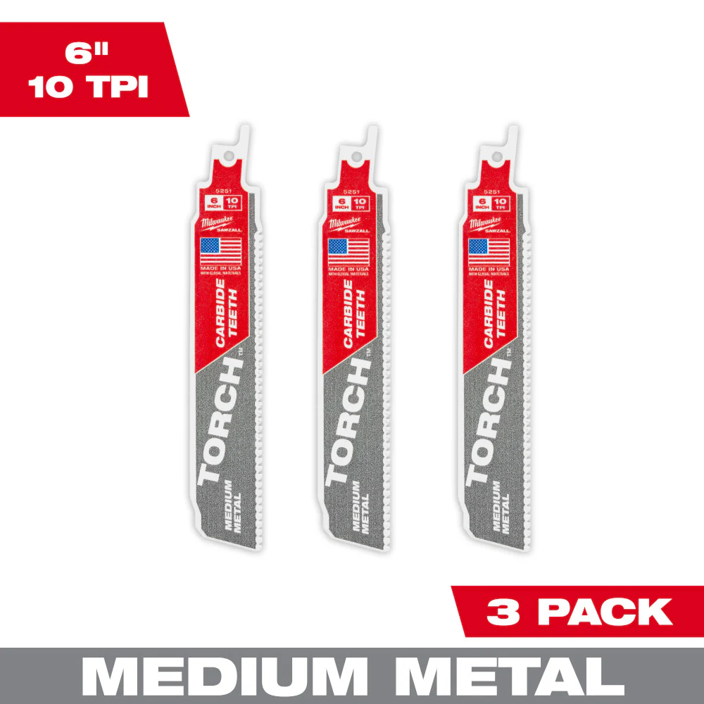 Milwaukee 6" TORCH with Carbide Teeth for Medium Metal 10 TPI 48-00-5251 - Image 15