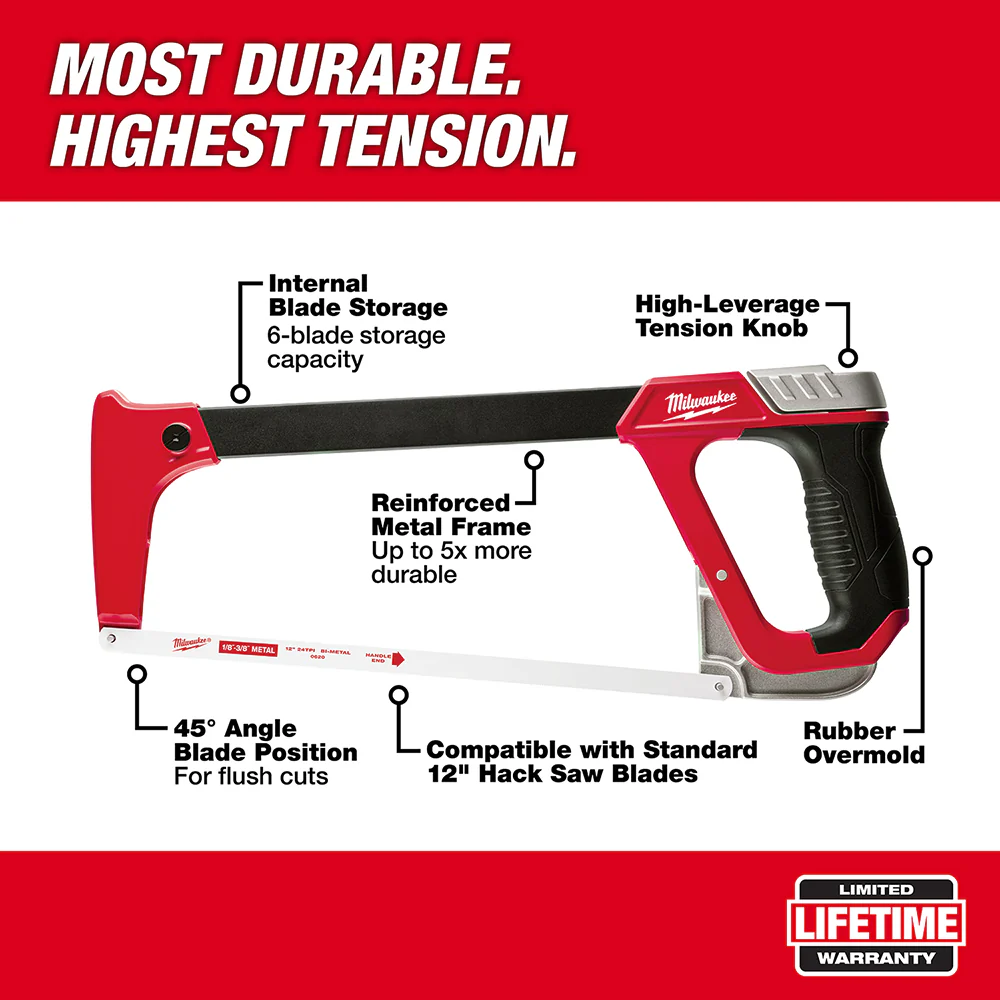 Milwaukee 12" High Tension Hacksaw 48-22-0050 - Image 3