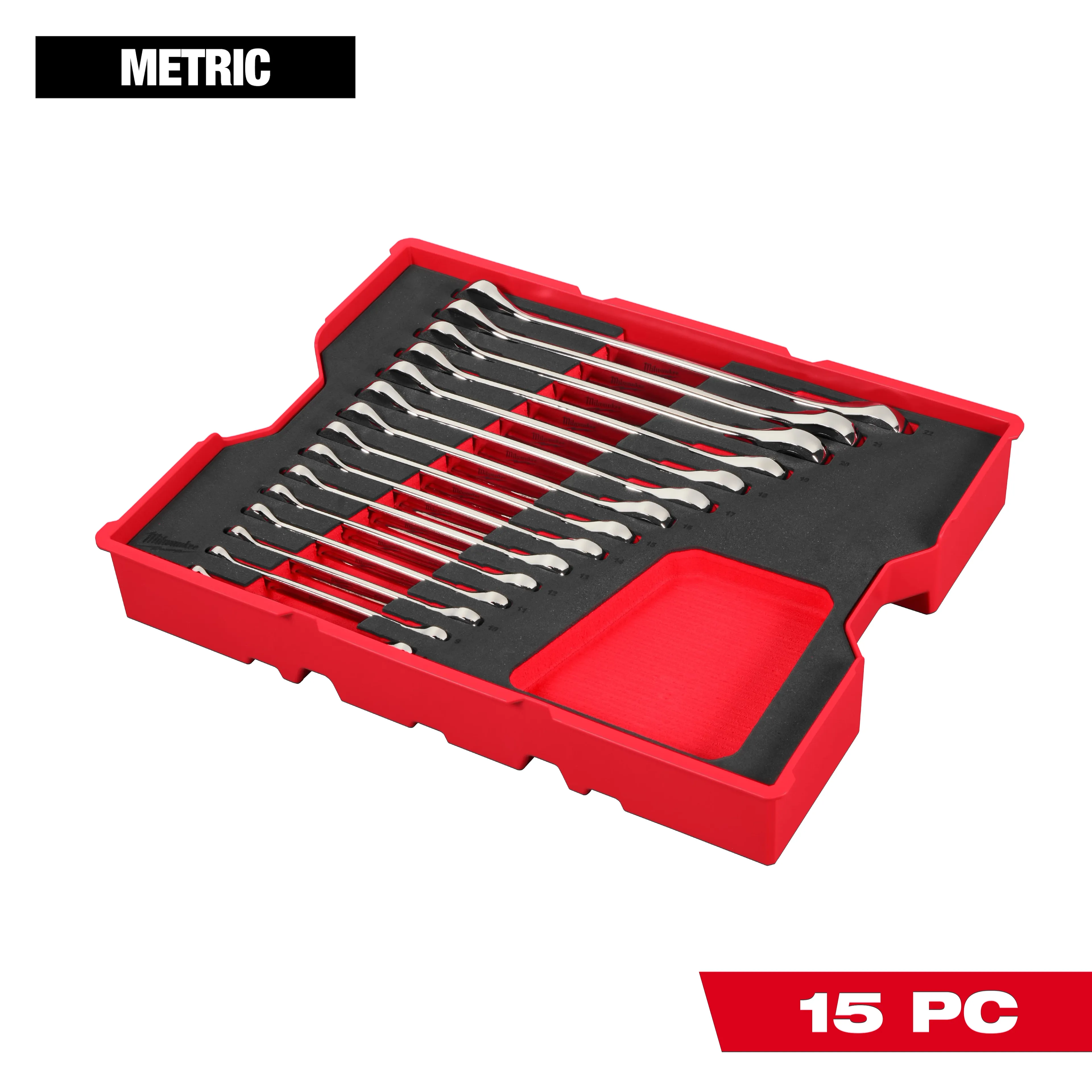 Milwaukee 15pc SAE Combination Wrench Set with PACKOUT Tray 48-22-0155 - Image 21