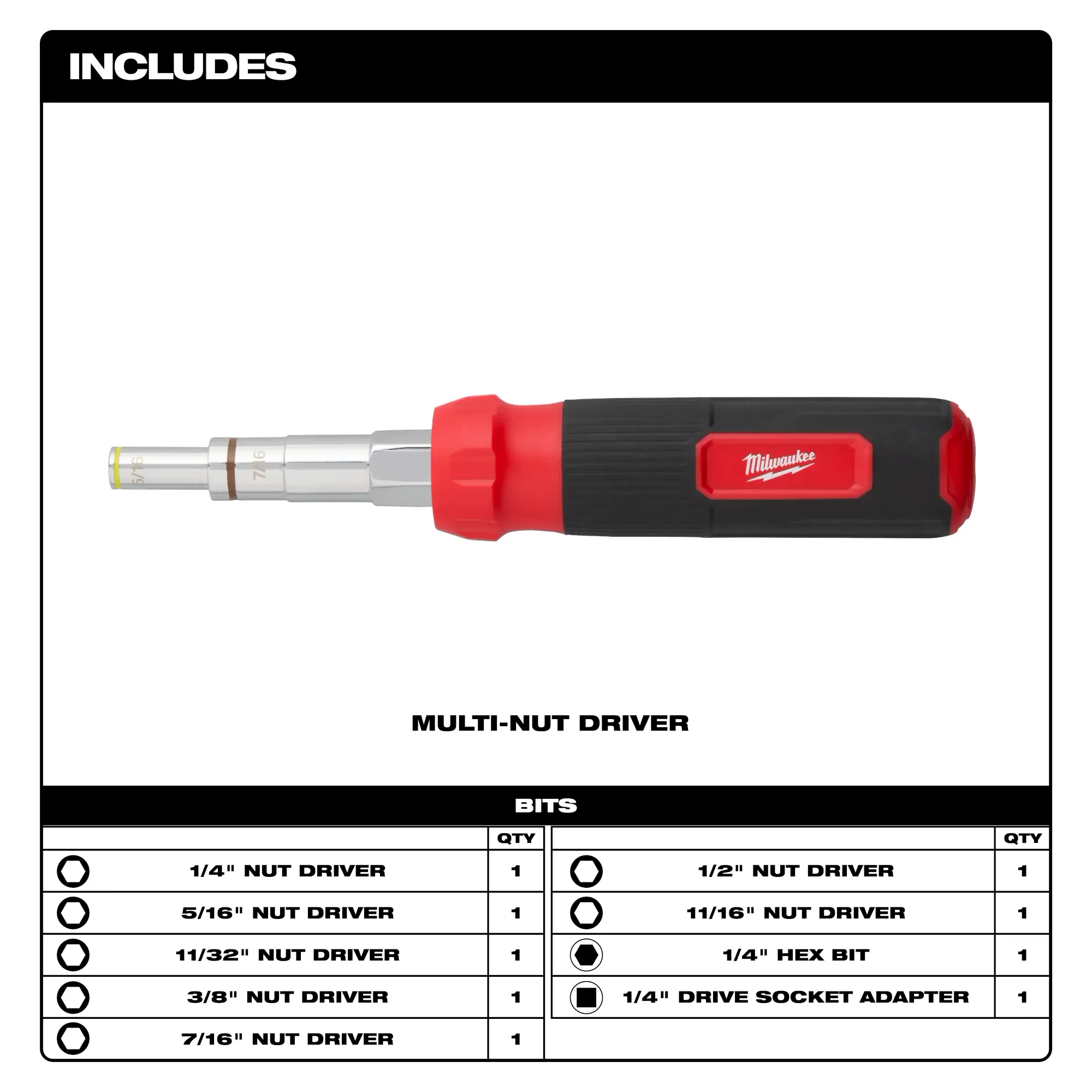 Milwaukee Multi-Nut Driver 9-in-1 48-22-2920 - Image 6