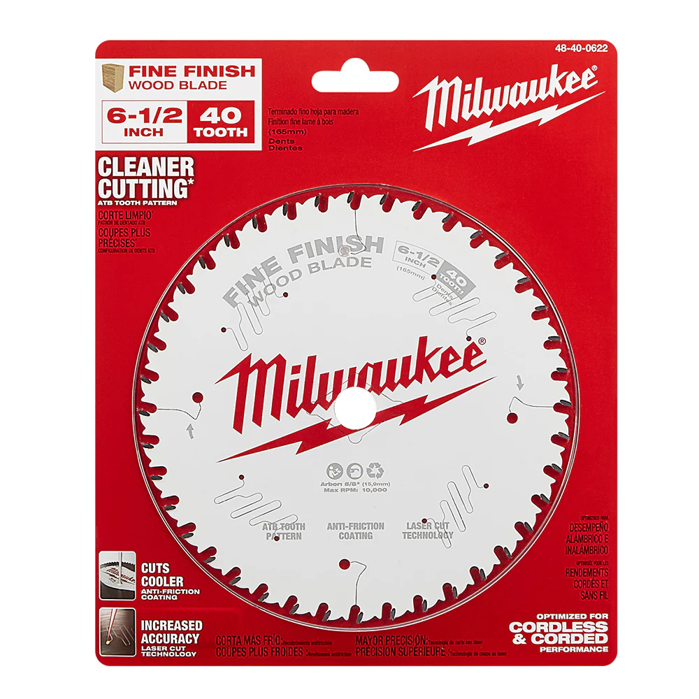 Milwaukee 6-1/2" 40-Tooth Fine Finish Circular Saw Blade 48-40-0622 - Image 7