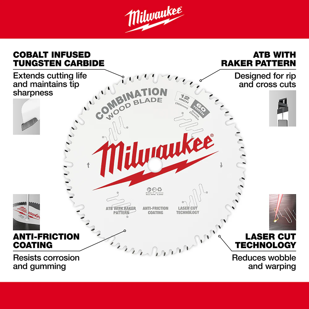 Milwaukee 12" 60T Circular Saw Blade 48-40-1222 - Image 5